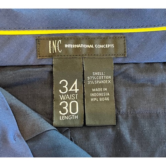 INC International Concepts Dress Pants Mens Blue 34x30 (Fits 36x28) Straight Leg - Picture 5 of 10